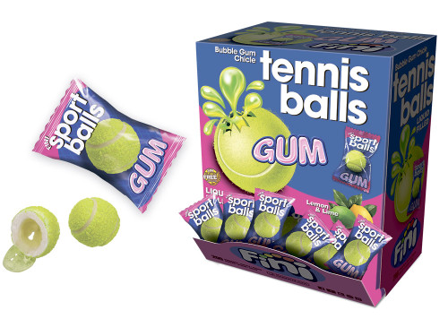 FINI Жевательная резинка "Теннисные мячики" с начинкой лимон-лайм 5гр х 200шт